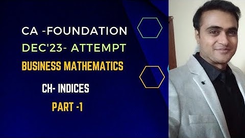 CA Foundation | Business Mathematics |Indices | Exercise 1C | ICAI Study Material Solution