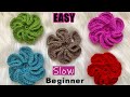 Create a beautiful 3d crochet flower in minutes  easy tutorial