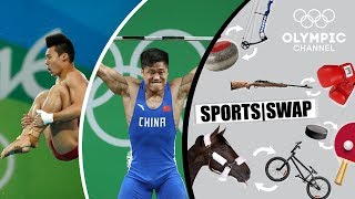 Diving vs. Weighlifting Can Lü Xiaojun & Chen Aisen Switch Sports? | Sports Swap Challenge