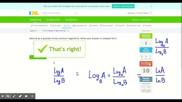 IXL - Change of base formula (Algebra 2 practice)