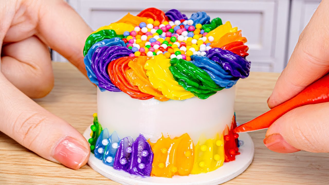 Fancy Rainbow Jelly Birthday Cake Colorful & Fresh Miniature Jelly — free download