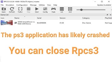 The ps3 Application has likely Crashed you can close Rpcs3