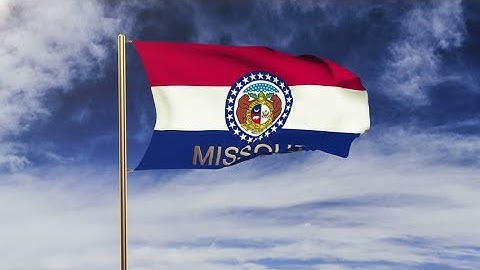 4K missouri flag with title waving in the wind. Looping sun rises style. Animation loop Stock video