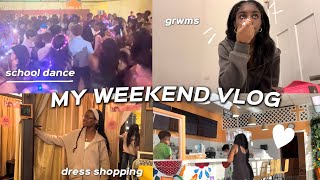 My Weekend Vlog| school dance, dress shopping, grwms, storytime, chores