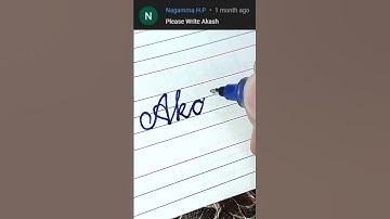 Akash - Beautiful name in Cursive writing | Cursive writing for beginners | #shorts