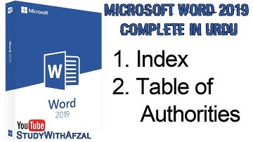 Microsoft Word 2019 in Urdu | Index | Table of Authorities