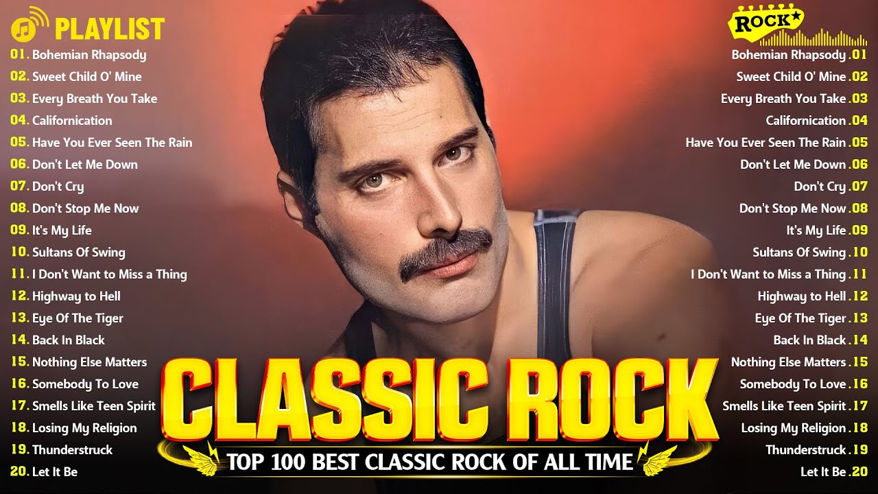 Top 500 Classic Rock Songs Of All Time 🔥 Guns N' Roses, Metallica, Queen, AC/DC, Aerosmith, Bon Jovi