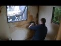 How to - Repair a Caravan Water Leak Damage - Part 3 - Wall Board Cutting Gluing & Fitting -