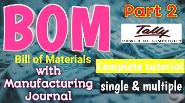 Bills of Material in Tally.ERP9 (part 2)ll How to create BOM in tally II full tutorial in hindi