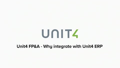 Unit4 FP&A integrated with ERP