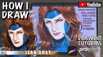 #Procreate #JeanGrey#xmen#timelapse#handdrawing#drawing#comics / Jean Grey - Procreate Time Lapse