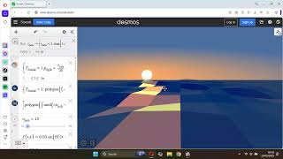 Creating Sunset using Mathematics Formula run by Desmos Calculator software