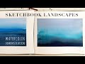 How to paint a watercolor landscape  blue abstract landscape