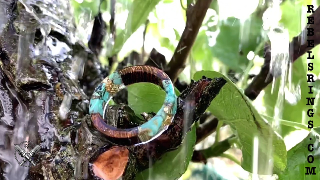 Resin and wood ring range by Rebels Rings