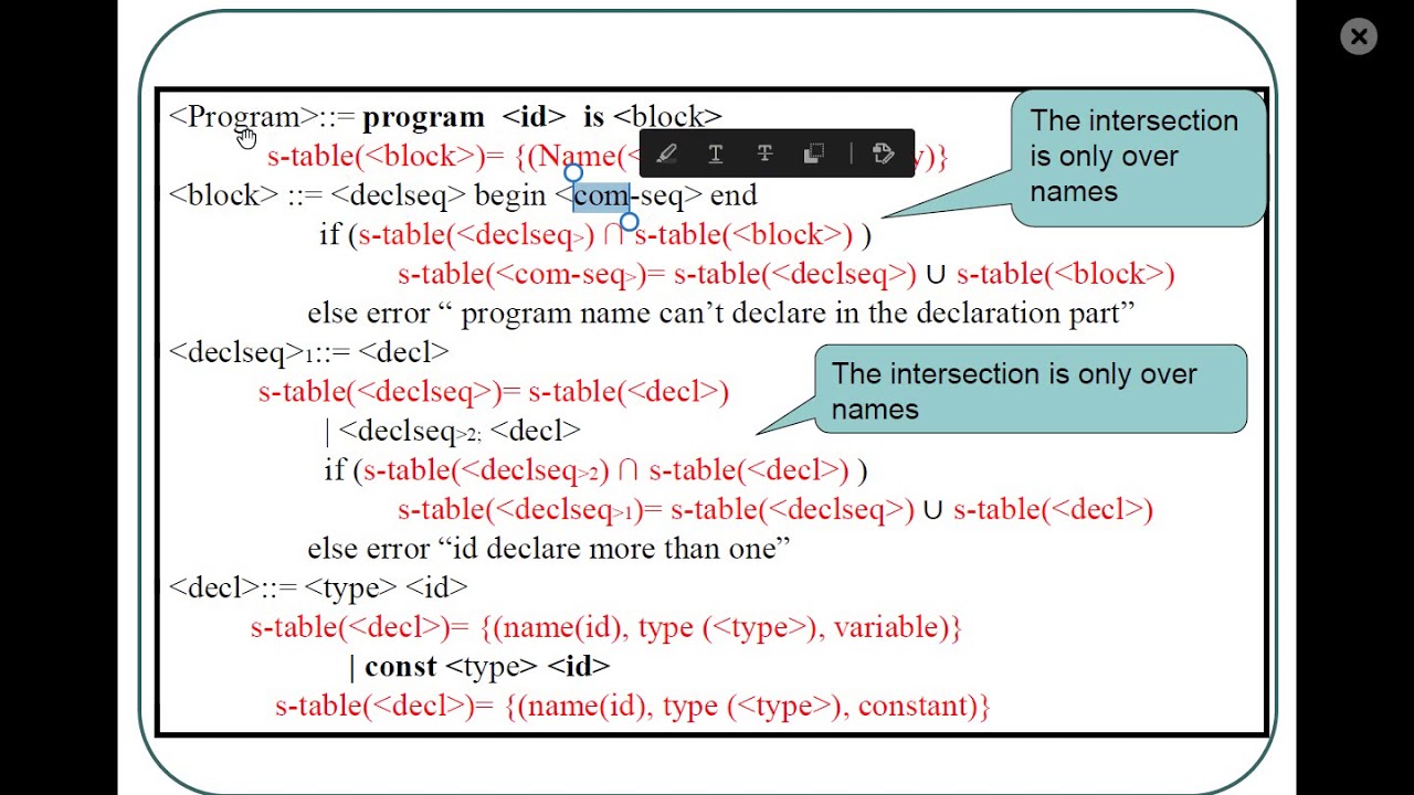 Syntax lect 6 part 1 attribute grammar Wren - YouTube