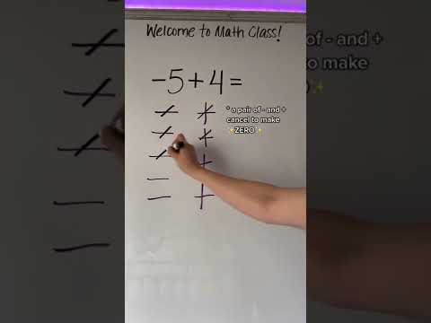 Adding Integers w/ Different Signs #silentmath #integers #math #prealgebra