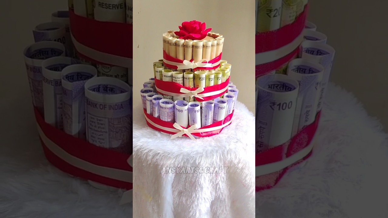 Beautiful Money Cake💸Easy Money Cake Gift Making At Home🎂 #moneycake #shorts #trending #cake #gift