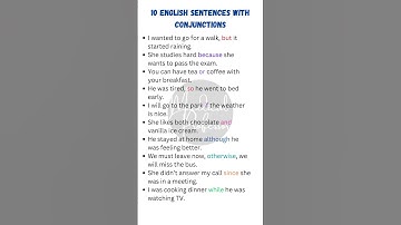 "10 Sentences with Conjunctions to Improve Your English Grammar 🚀📚"
