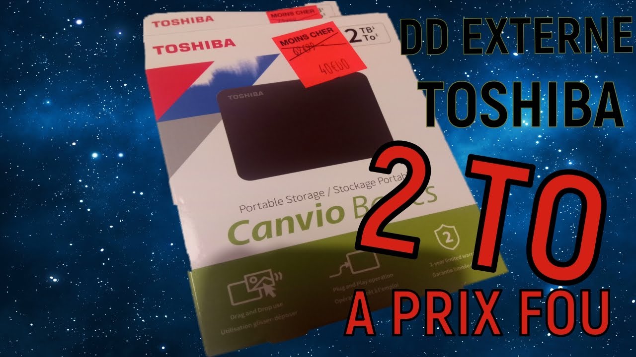 Toshiba Disque Dur Externe 2To - USB 3.0 -Noir - Prix pas cher