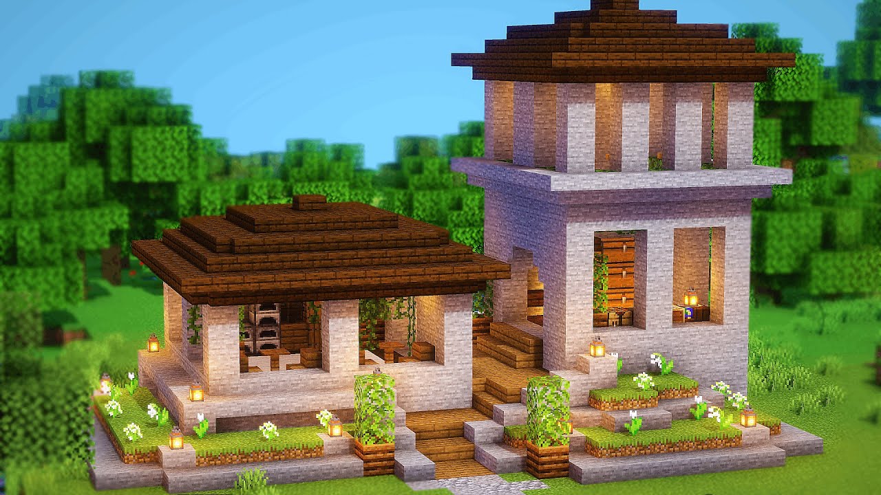 MINECRAFT: BEAUTIFUL HOUSE FOR 2 PLAYERS EASY - YouTube