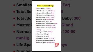Facts of Human Body Only Learn Here #learningtime #facts #humanbody #watchandlearn #likeshare
