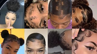 💖Trendy slayed edges tutorials on protective hairstyles//compilation 2024✨🦋