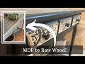 Simple technique to turn any mdf into real wood console entry table makeover before  after