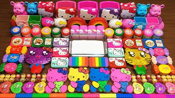 HELLO KITTY Slime ! Mixing Random Things into GLOSSY Slime - Satisfying Video #359