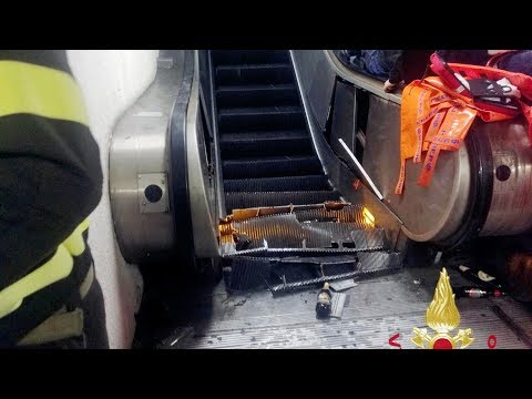 Escalator accident in Rome subway station injures soccer fans