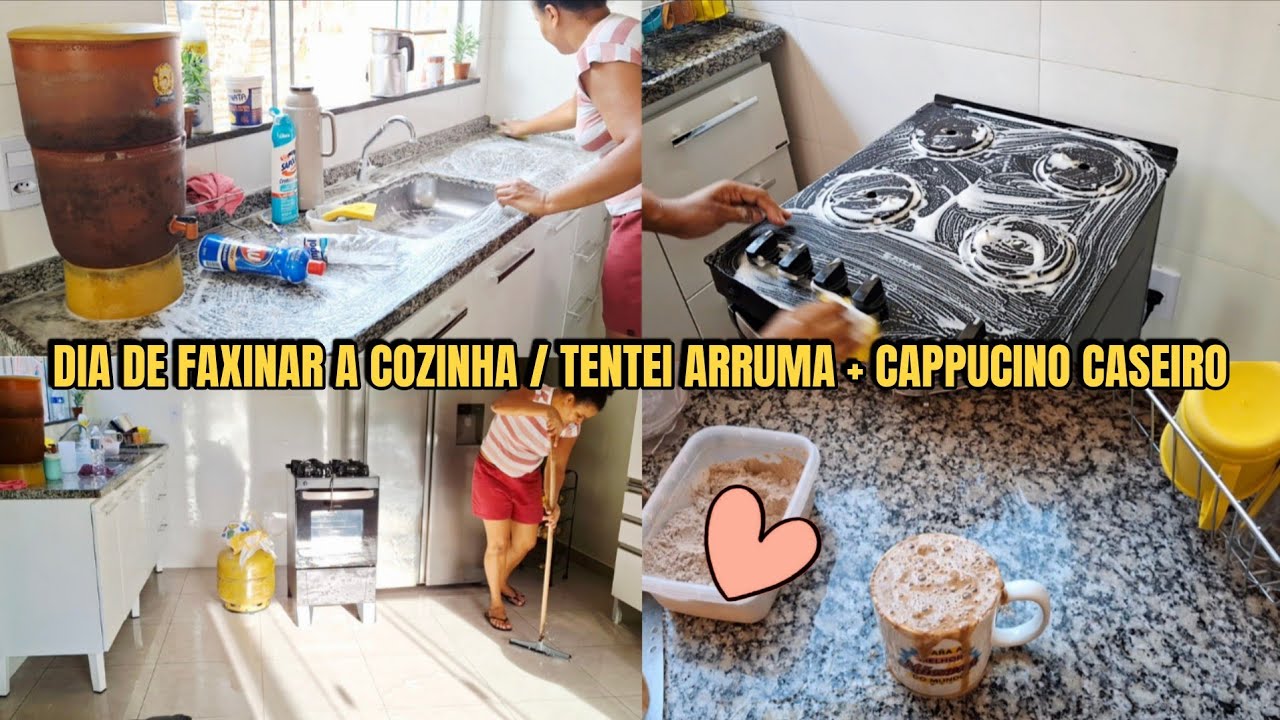 Dia de faxina na cozinha/ instalamos a outra parte + cappucino caseiro delicioso 