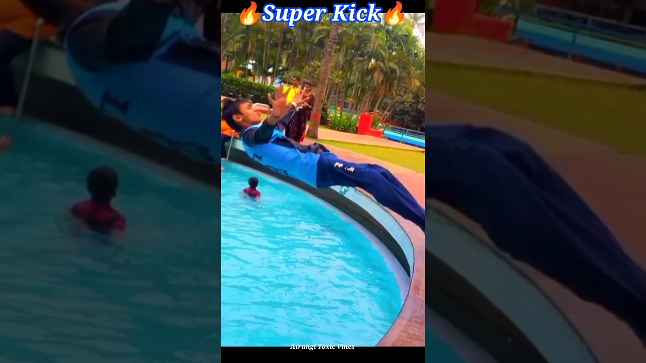 WWE move superkick in pool | WWE moves in water park 