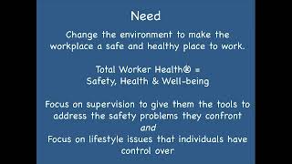 Organizational and Individual Intervention Methods that Improved Total Worker Health®