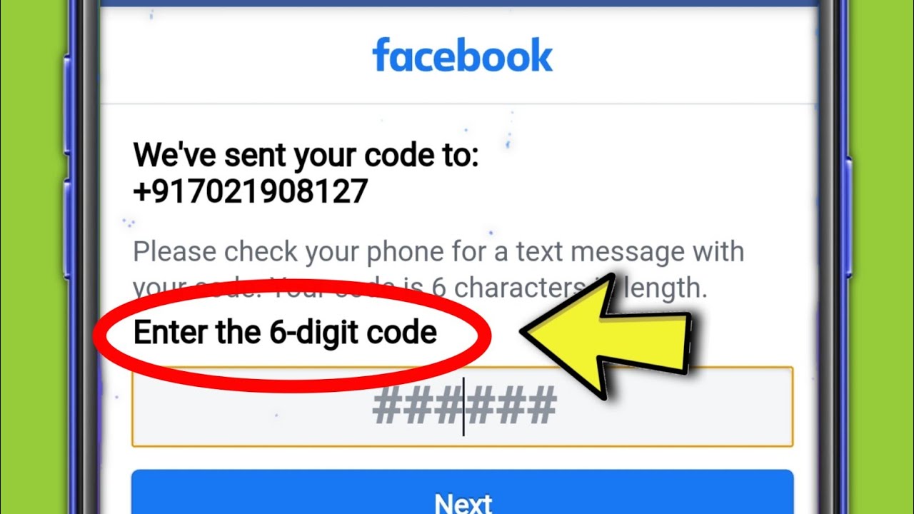 facebook 6 digit confirmation code hack