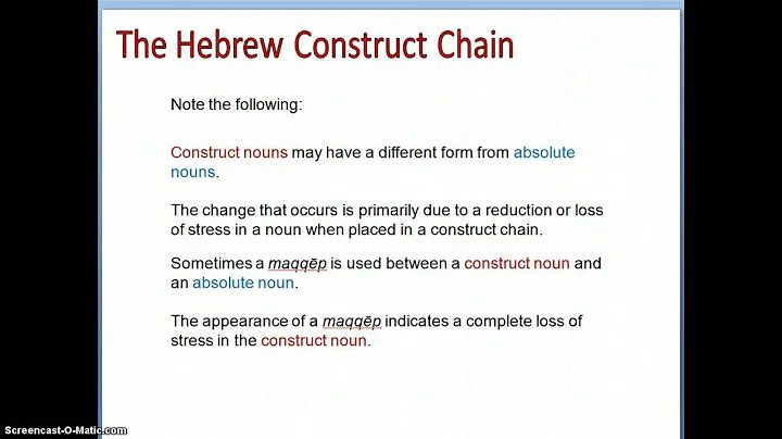 Hebrew Construct Chain