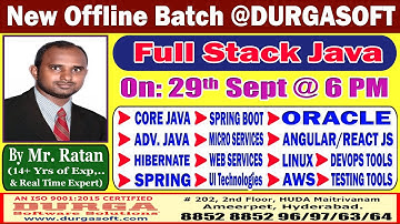 Full Stack Java Offline Training @ DURGASOFT