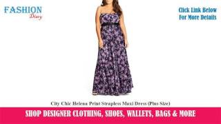 ★★★ City Chic Helena Print Strapless Maxi Dress (Plus Size) ★★★