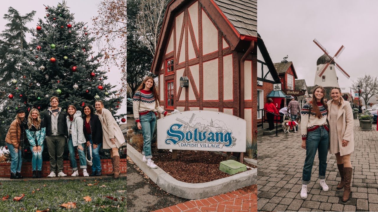 exploring europe for a day Solvang Danish Village during Christmas 🇩🇰🥨