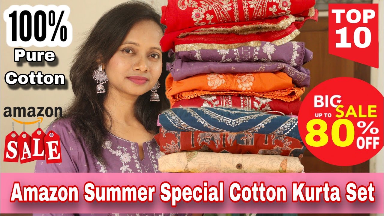 Latest Amazon Cotton Kurta Set Haul 💕 | Summer Special Kurti Haul ⛱️ | Ranjana R