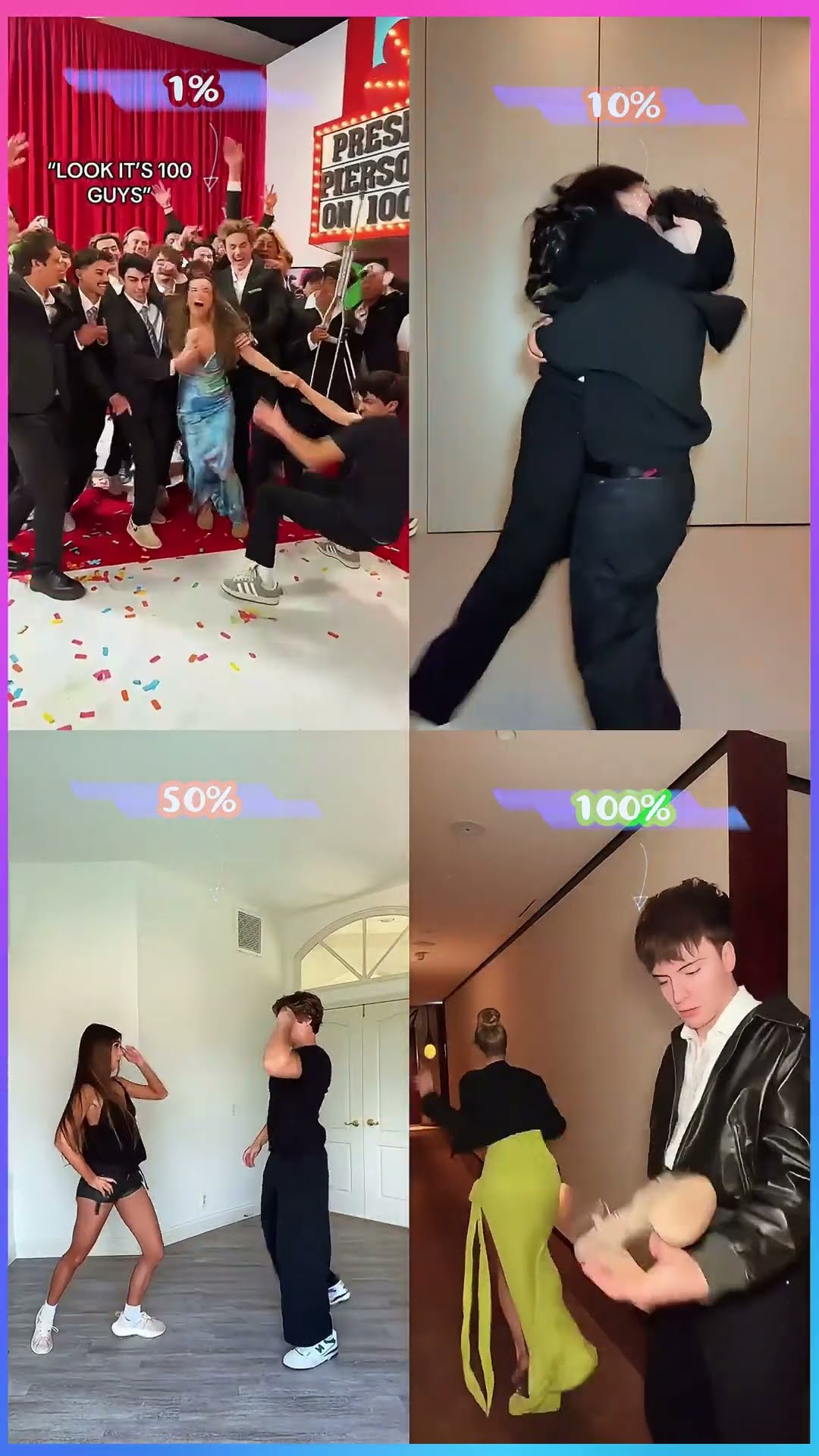 Who did the Best Dance ?? 1, 10, 50 or 100 #shorts #tiktok #viral #dance #cute #funny #trend