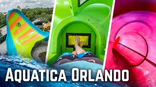 All Rides at Aquatica Orlando 2022 POV | Water Slides