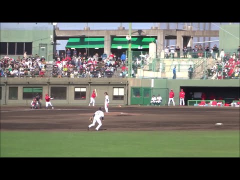 石原貴規、先発の今井達也からあわやホームランの2ベースヒット！矢野雅哉がレフト前へタイムリーヒット！！ / 侍ジャパン vs 広島カープの練習試合・3回表