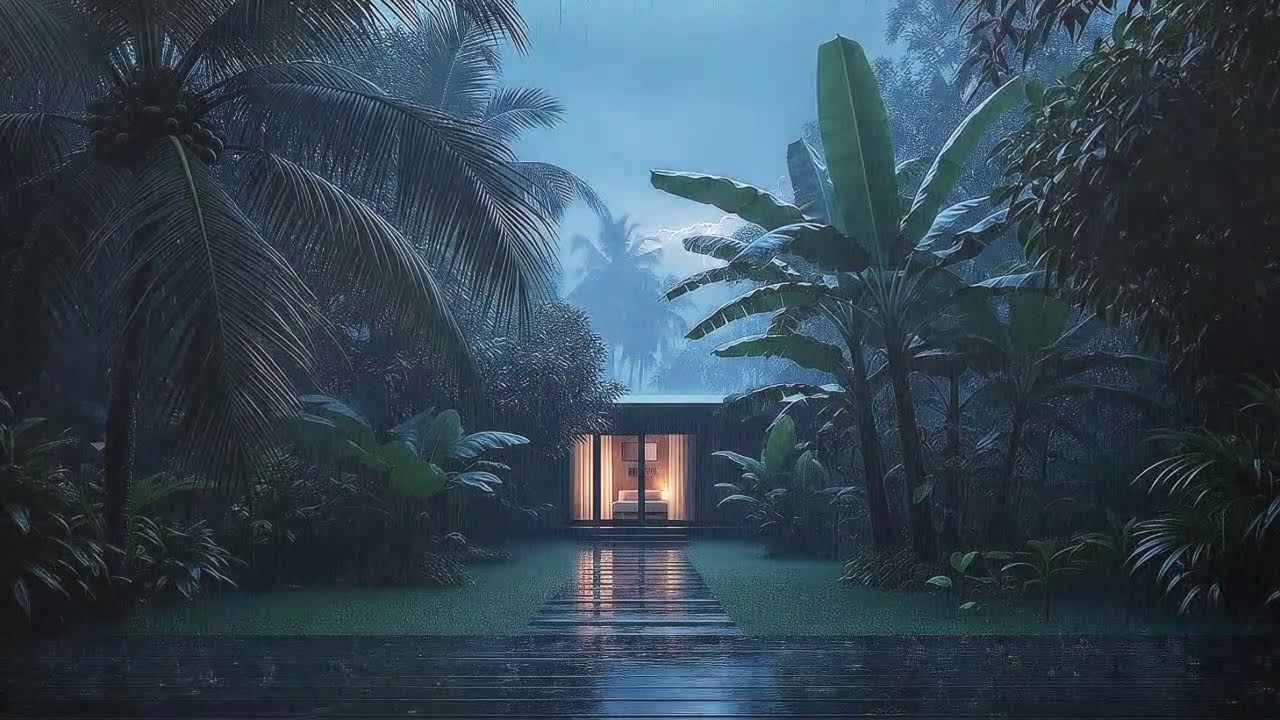 Instant Sleep with Light Rain and Low Rumble at Cozy Cabin 🌧️