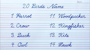 How to Write 20 Birds Name in Cursive writing |How to Write in Cursive |Cursive Handwriting Practice