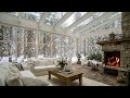 Deep Winter Cabin Retreat | Frozen Snowfall and Cozy Fireplace Sounds for Better Sleep