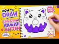 How to Draw a Cute Donut Kawaii Kitten 🍩🐱 | Easy Step by Step Drawing for Kids