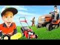 Lawn mowers leaf blower weed wacker for kids  fire truck garbage lorry blippi toys  min