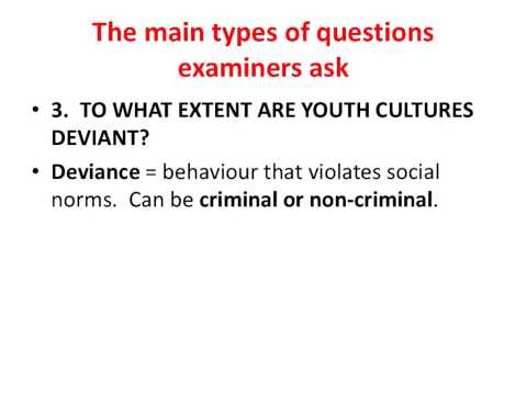 SY1 યુવા સંસ્કૃતિ: મુખ્ય પ્રકારના પ્રશ્નો પરીક્ષકો પૂછે છે