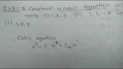 ##TN 12th maths exercise 3.1 sum number2 (i)(iii) | construct a cubic equation with roots