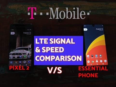 Essential Phone PH-1 vs Google Pixel 2; T-Mobile LTE Signal & Speed Comparison