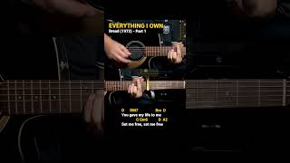 Everything I Own - Bread (1972) Easy Guitar Chords Tutorial with Lyrics Part 1 SHORTS